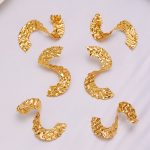 Water Plated 18K Real Gold Hammer Pattern S-Shaped Twisted Geometric Ear Studs Ins Simple Copper Earrings