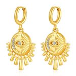 color: Gold Sky Eye With Stones Ear Cuff MS-678
