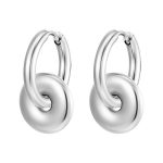 color: 2.5*12 Plain Ring Cutout Round Steel Color Ear Cuff
